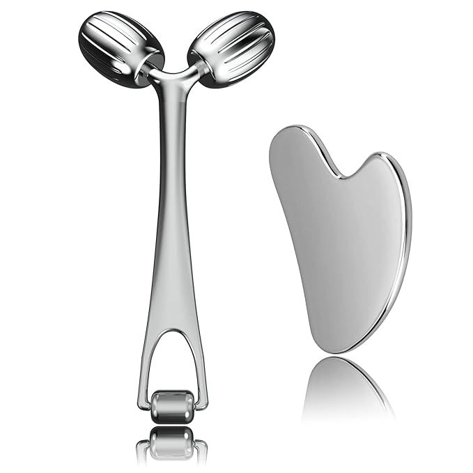 The Yeamon Face Massager is a versatile tool designed to provide various skincare benefits. This metal face roller is equipped with dual rollers that help to massage and stimulate the skin on the face, neck, eyes, and body. The roller promotes blood circulation, reduces puffiness and inflammation, and helps to firm and tighten the skin.