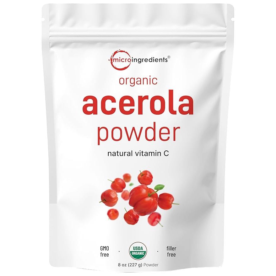 Organic Acerola Powder is a superfood rich in natural Vitamin C sourced from the acerola cherry fruit, which is known for its high antioxidant content. This powder is made from organic acerola cherries grown in Brazil, ensuring high quality and purity.