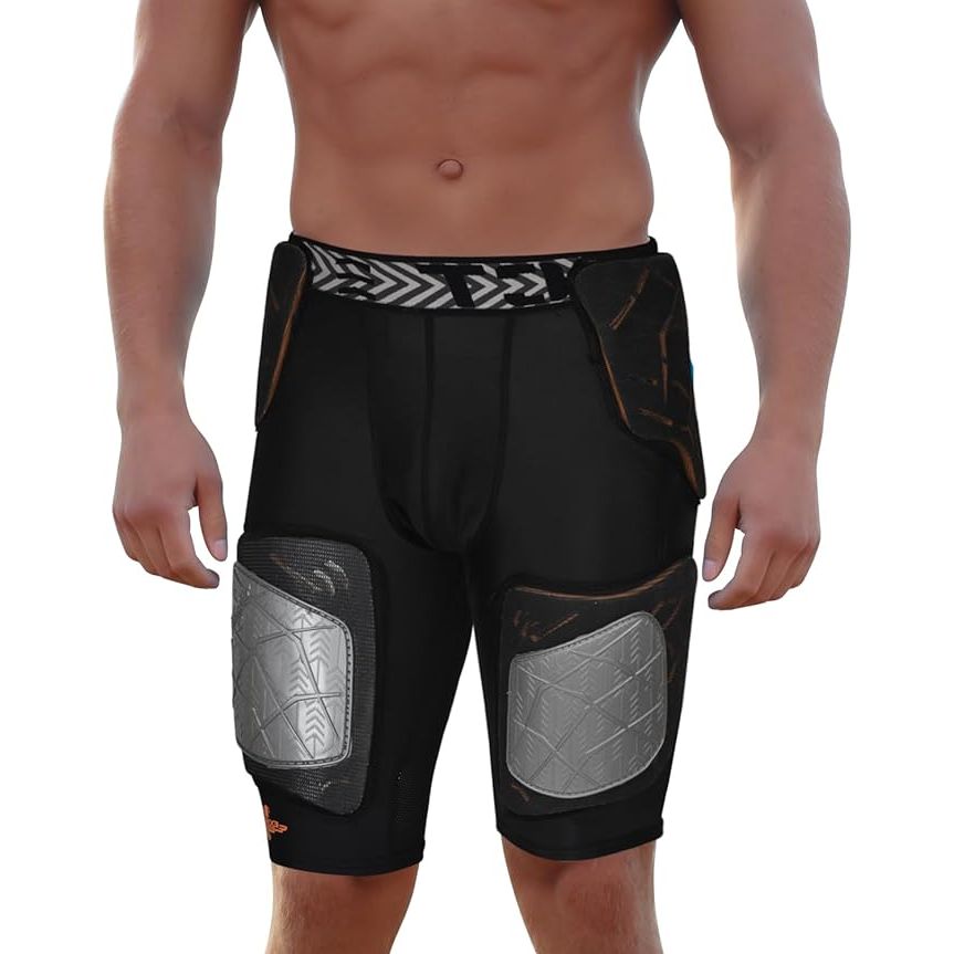 The Exxact Sports Gladiator 5-Pad Adult Football Girdle is designed specifically for men and offers integrated padding for the hips, thighs, and tailbone. This girdle provides excellent protection and impact absorption during football games or other contact sports.