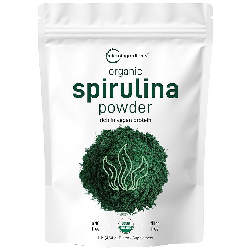 Micro Ingredients Organic Spirulina Powder is a raw, vegan, and non-GMO supplement that comes in a 16-ounce container. Spirulina is a type of blue-green algae, scientifically known as Arthrospira Platensis, that is considered one of the richest sources of vegan protein, containing around 70% protein by weight.