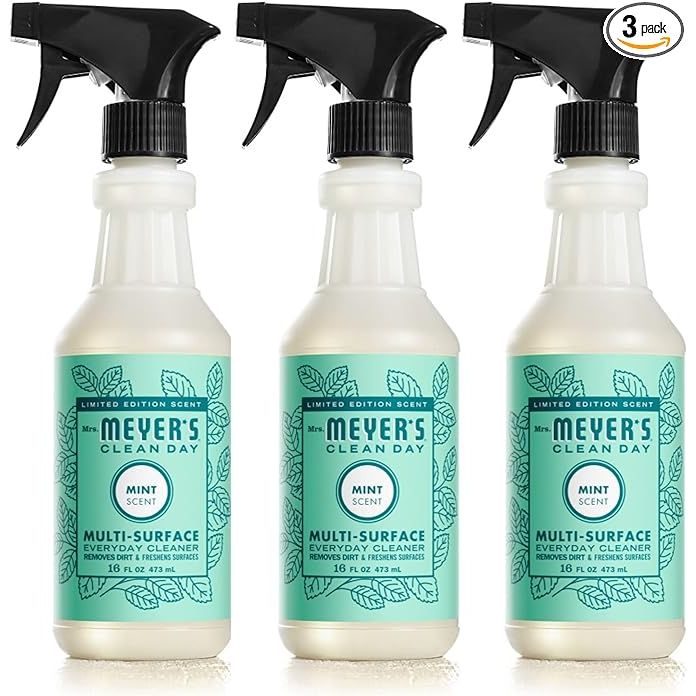 Mrs. Meyer's Clean Day All-Purpose Cleaner Spray is a versatile and effective cleaning solution that is known for its plant-derived ingredients and powerful cleaning capabilities. This limited edition Mint scent adds a fresh and invigorating aroma to your cleaning routine.