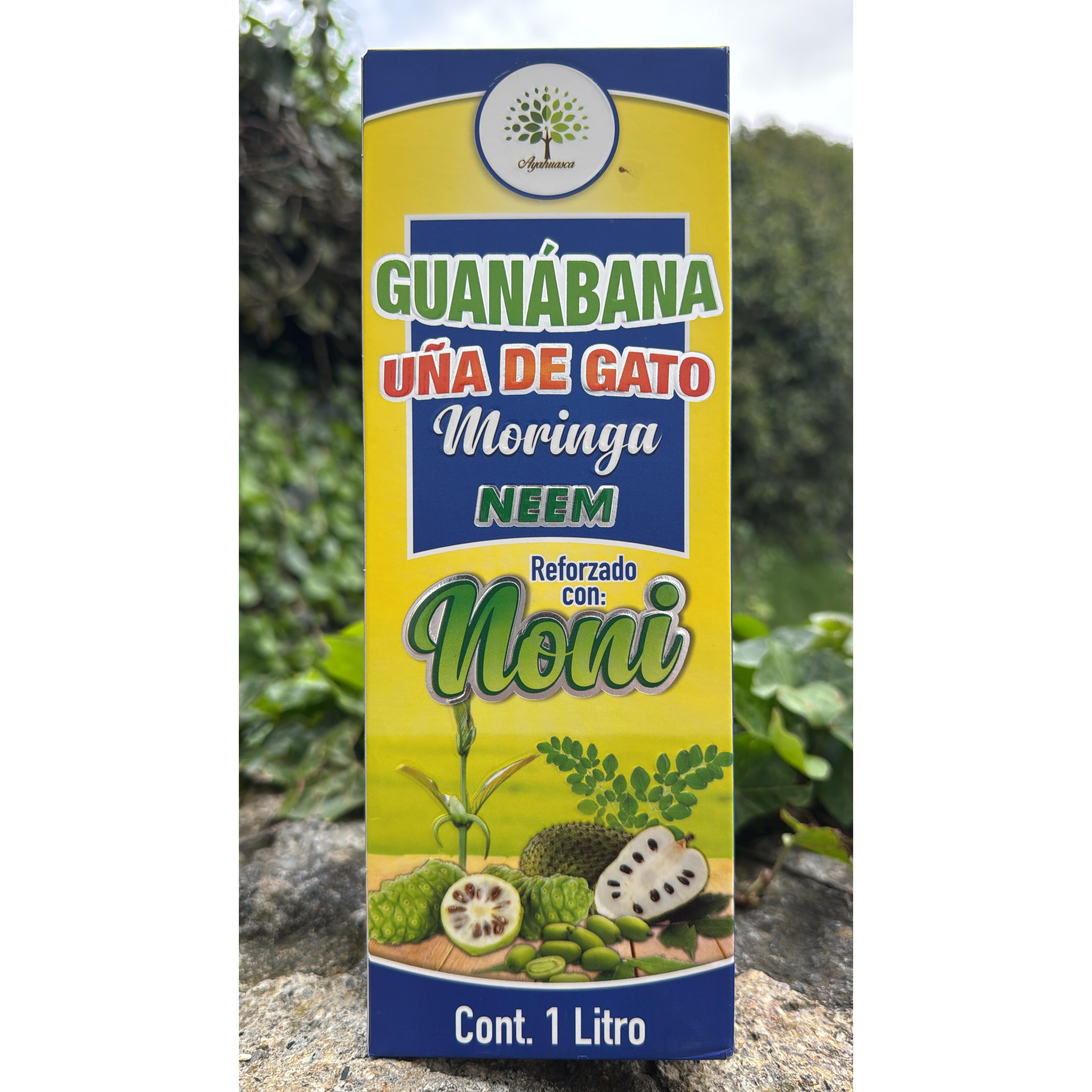Discover our 100% organic dietary supplement, which combines soursop, cat soursop, moringa, neem and is reinforced with noni. Soursop supports the immune system and helps fight stress. Cat's claw promotes digestive health and strengthens natural defenses. Moringa is rich in antioxidants and essential nutrients for daily energy.