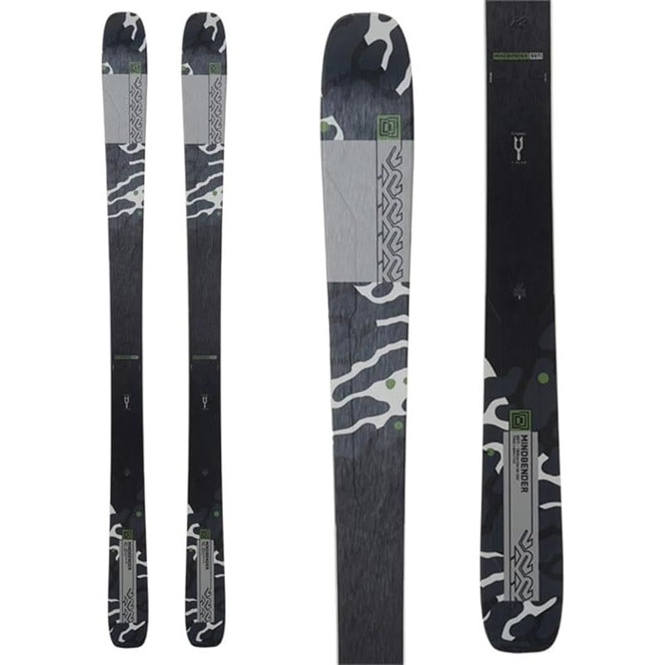 The K2 Mindbender 99 Ti Men's Skis are versatile all-mountain skis designed for advanced to expert skiers. These skis feature a medium width waist of 99mm, making them ideal for tackling a variety of terrain including groomers, bumps, and powder.