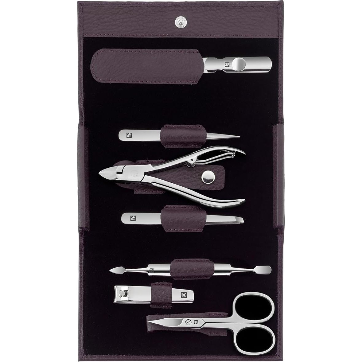 The ZWILLING Beauty Classic INOX 8-piece Manicure and Pedicure Set is a high-quality nail care kit designed for both home use and travel. It features durable stainless steel tools, which ensure longevity and efficient grooming.