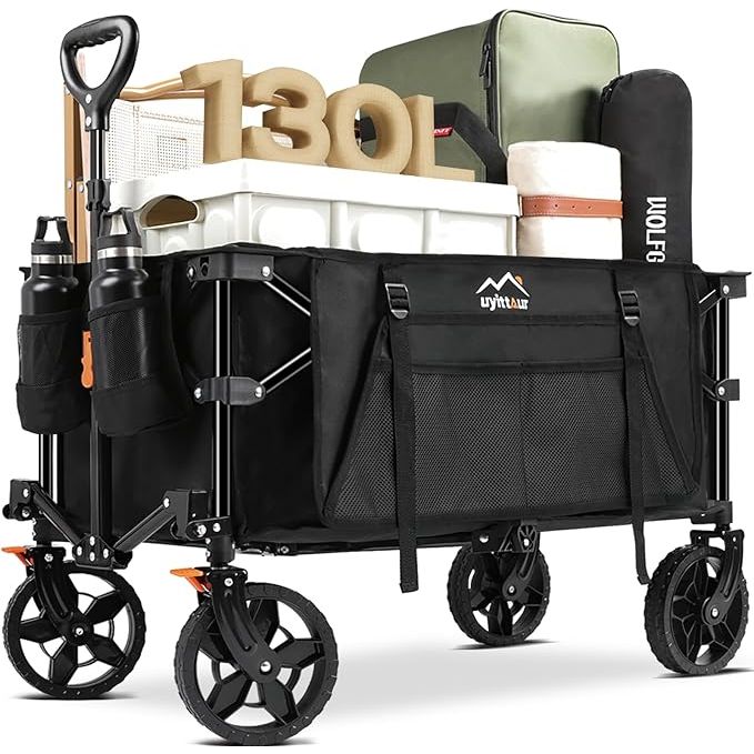 The Wagon Cart Heavy Duty Foldable is a practical and versatile folding wagon designed for various purposes such as shopping, sports events, camping, and gardening. Its compact folding design allows for easy transportation and storage, making it an ideal choice for on-the-go activities.