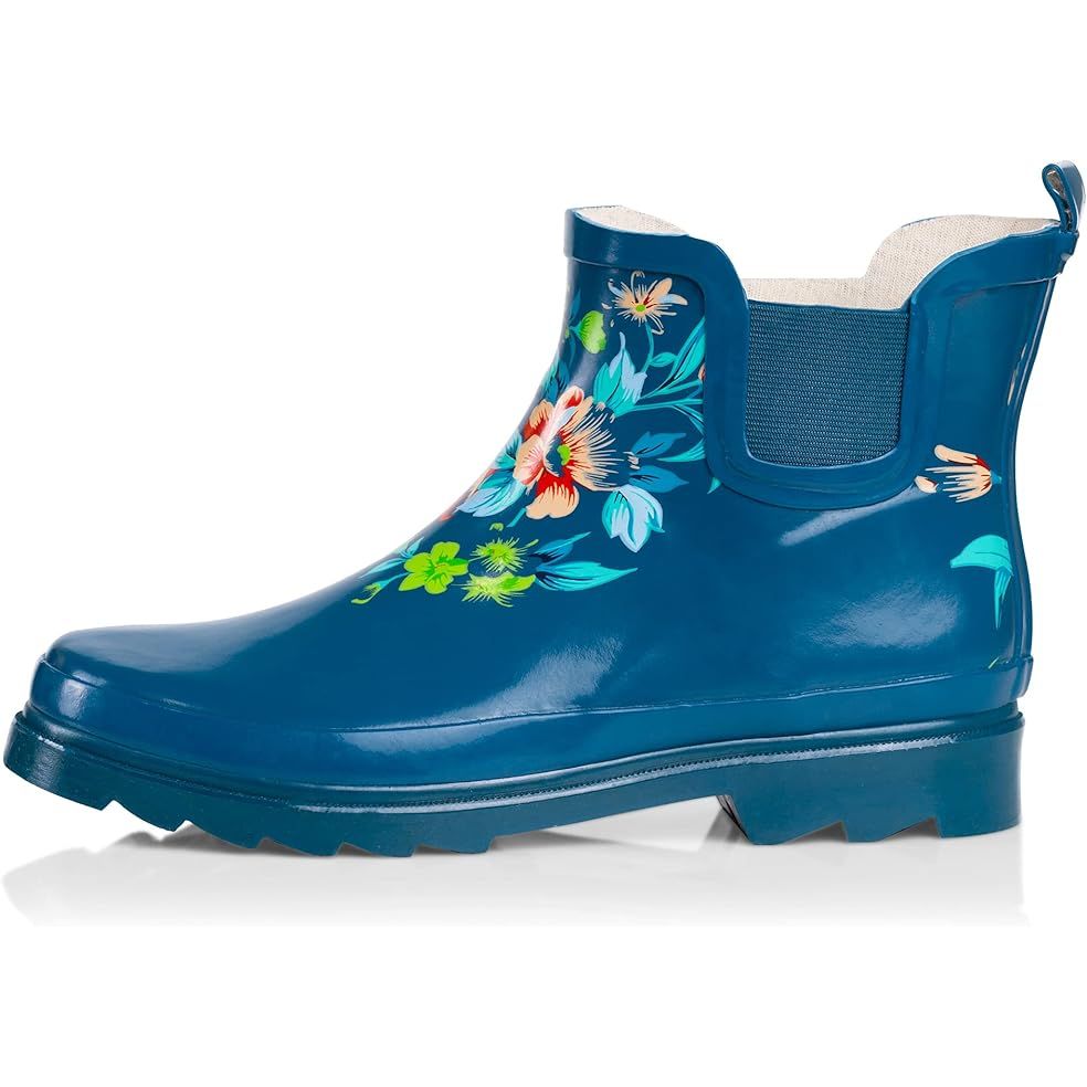 The NORTY Women's Ankle Rain Boots are a stylish and practical choice for wet weather. These boots are waterproof, making them perfect for rainy days or working in the garden. They are designed to be worn in winter and spring, providing protection while also keeping your feet dry and comfortable.