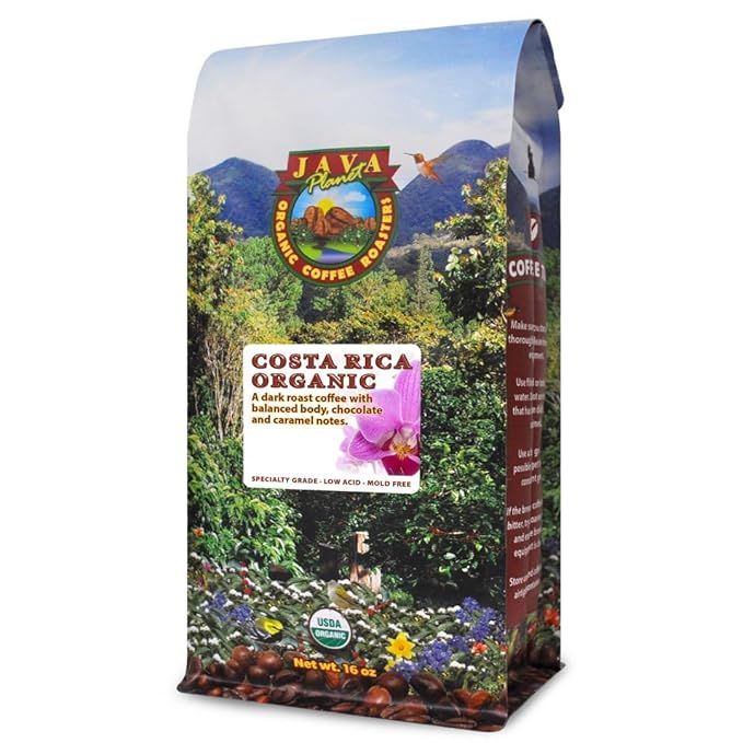 Java Planet Costa Rica Single Origin Dark Roast Coffee Beans are known for their smooth and full-bodied flavor. Sourced from the rich volcanic soil of Costa Rica, these beans offer a unique taste profile with low acidity. This dark roast coffee is perfect for those who prefer a bolder, more robust cup of joe.