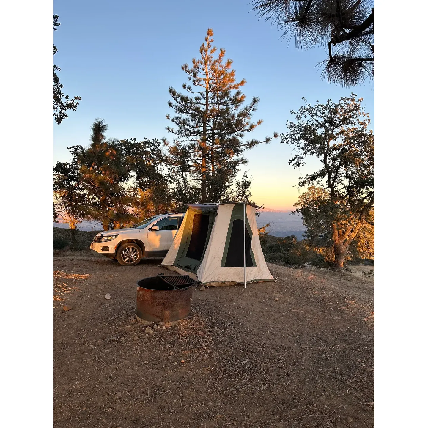 Miranda Pine Campground offers the allure of a serene and intimate retreat with its five carefully situated campsite spots, perfect for those seeking to immerse themselves in the tranquility of the great outdoors. Each designated area comes equipped with a convenient table and a fire ring, allowing for a comfortable and authentic camping experience.

Visitors can embrace the full splendor of nature with breathtaking 360-degree panoramic views of the surrounding mountains, providing an exceptional backdrop for both adventure and relaxation. The campground's elevated position atop a mountain enhances the experience with its magnificent vantage points that invite campers to behold stunning landscapes stretching out in every direction.

Accessibility is catered to those with a sense of adventure, as the grounds are reachable by a scenic mountain road that delivers an exhilarating drive. Vehicles with decent ground clearance and good vehicle awareness can navigate the journey confidently. The thrill of the ascent is part of what makes Miranda Pine Campground a hidden gem for those willing to journey off the beaten path.

For those who relish the vivacity of the natural elements, the area's robust, open skies can grace campers with the invigorating presence of the wind, offering a lively atmosphere and a reminder of nature's untamed spirit. Campers are advised to come prepared for the elements to enjoy the full experience.

When planning a visit, it is always a good practice to check the latest updates regarding accessibility and open status on the Los Padres forest website. With its pristine and well-maintained campsites, Miranda Pine Campground presents an idyllic escape for those seeking solitude, natural beauty, and a touch of adventure. Description by ChatGPT.