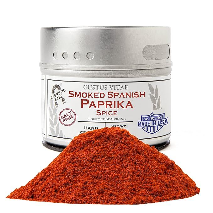 Smoked Spanish Paprika is a high-quality spice that adds rich, smoky flavor to a variety of dishes. This particular variety is non-GMO, ensuring that it is free from genetically modified organisms. The paprika is packed in magnetic tins, making it convenient to store and access in your kitchen.