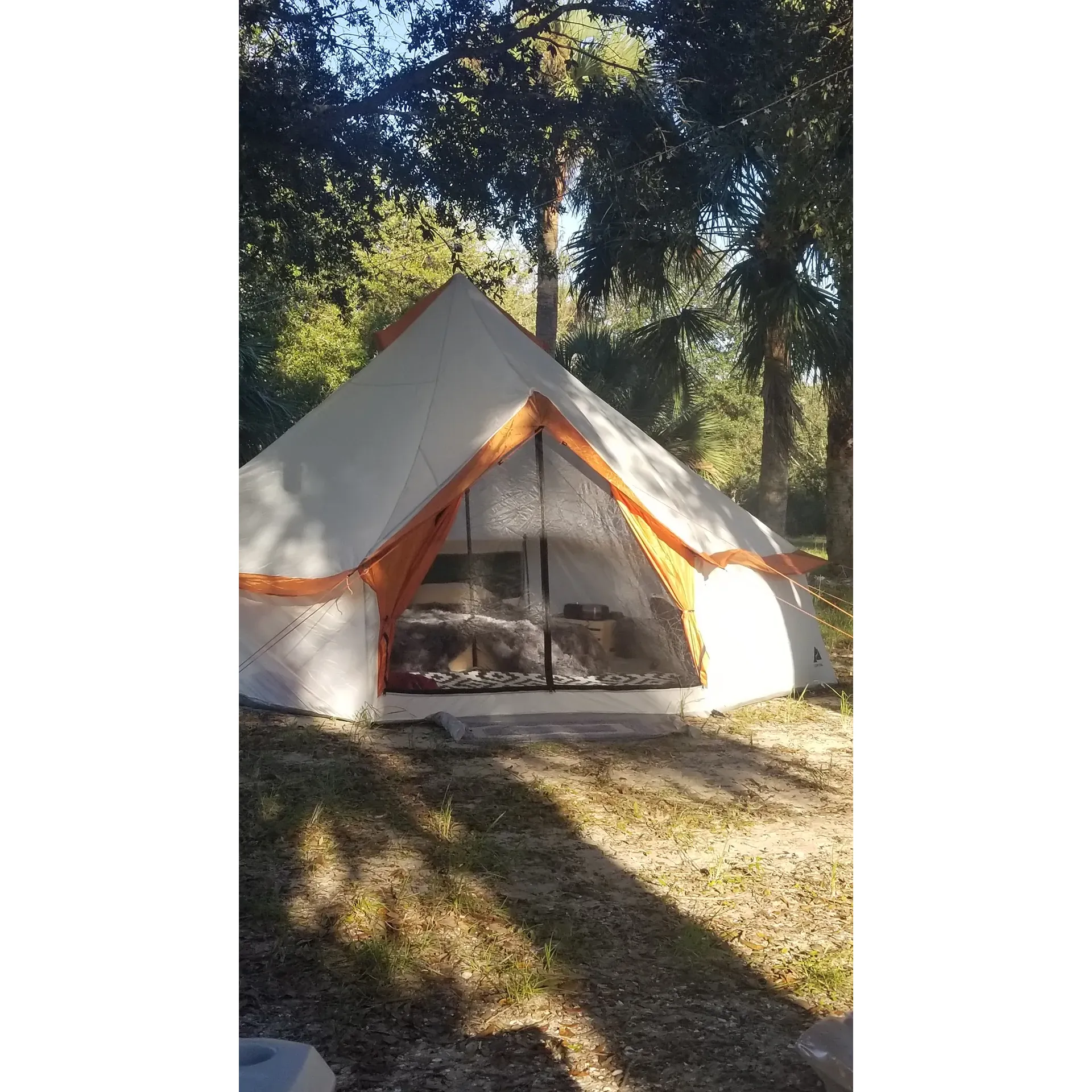 Fort Drum Marsh Conservation Area Group Camping offers an immersive outdoor experience, perfect for nature enthusiasts and those seeking a getaway from the hustle and bustle. Campers can delight in direct encounters with Florida's diverse wildlife, including the opportunity to safely observe a vibrant population of resident alligators from the comfort of their campsite.

The Conservation Area boasts well-maintained and clearly marked trails, allowing guests to explore the natural surroundings with ease. During the summer months, adventurers equipped with muck boots can traverse the wetter areas, fully engaging with the lush wetland environment.

The group camping area provides spacious sites with modern, elevated platforms that ensure guest comfort by keeping tents off the damp ground. This thoughtful feature reinforces the site's commitment to a positive and enjoyable camping experience.

Recent upgrades, such as the neatly pressure-cleaned boardwalk as of August 2020, demonstrate the area's dedication to cleanliness and maintenance. Campers can wander the boardwalk and trails, appreciating the pristine conditions while soaking in the sights and sounds of the wild.

The tranquility of the setting is accentuated by its remoteness, where the absence of modern intrusions allows for uninterrupted nature appreciation. Despite the remote feel, guests can take comfort in the reliable cell service available, ensuring connectivity when needed.

Families and novice campers will find the area particularly appealing, with safety measures in place, including regular patrols by Wildlife Officers. The presence of exotic animals, such as white-tailed deer and the occasional cape buffalo, adds an element of surprise to the wildlife viewing possibilities.

The fort Drum Marsh Group Camping area is not just a campsite but also a playground for hobbyists and nature lovers. It is an excellent spot for fishing, bird viewing, and even astrophotography — offering clear night skies free from urban light pollution.

For those seeking a pure and primitive camping experience in a setting that offers both adventure and tranquility, Fort Drum Marsh Conservation Area is an exemplary choice — harmoniously blending rustic charm with nature's untamed beauty. Description by ChatGPT.