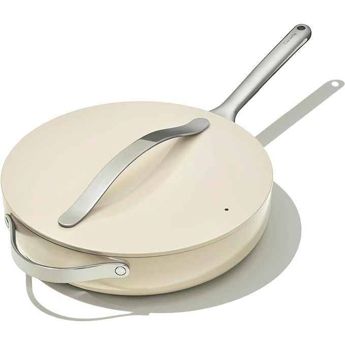 The Caraway Nonstick Ceramic Sauté Pan is a versatile and durable cookware option that is designed for everyday cooking tasks. With a capacity of 4.5 quarts and a diameter of 11.8 inches, this pan is suitable for cooking a variety of dishes, from stir-fries to sautéed vegetables.