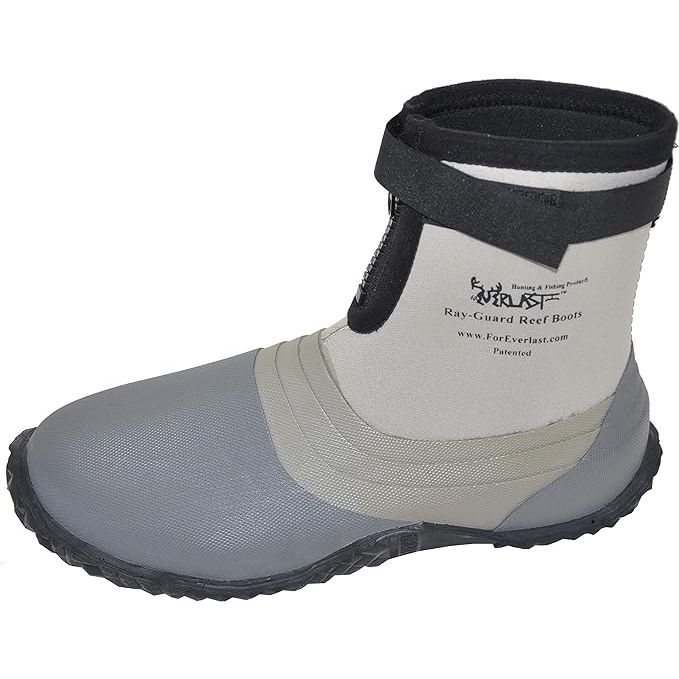 ForEverlast Ray-Guard Reef Wading & Fishing Boots are specially designed for wading in rocky and slippery terrains. These boots feature a hard-soled vulcanized rubber bottom that provides exceptional traction and stability while navigating through shallow waters.