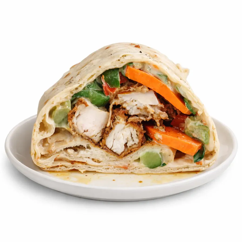 A flavorful Israeli classic that fuses tender, crispy chicken schnitzel with freshly baked laffa bread, topped with creamy tahini, cucumber-tomato salad, and tangy pickled vegetables.