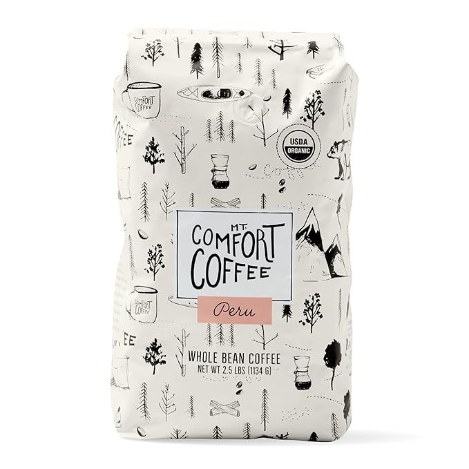 Mt. Comfort Coffee Organic Peru Whole Bean Medium Roast Coffee is a premium coffee blend sourced from small, Peruvian coffee farms. This coffee is made from organic beans that have been carefully harvested and roasted to perfection.