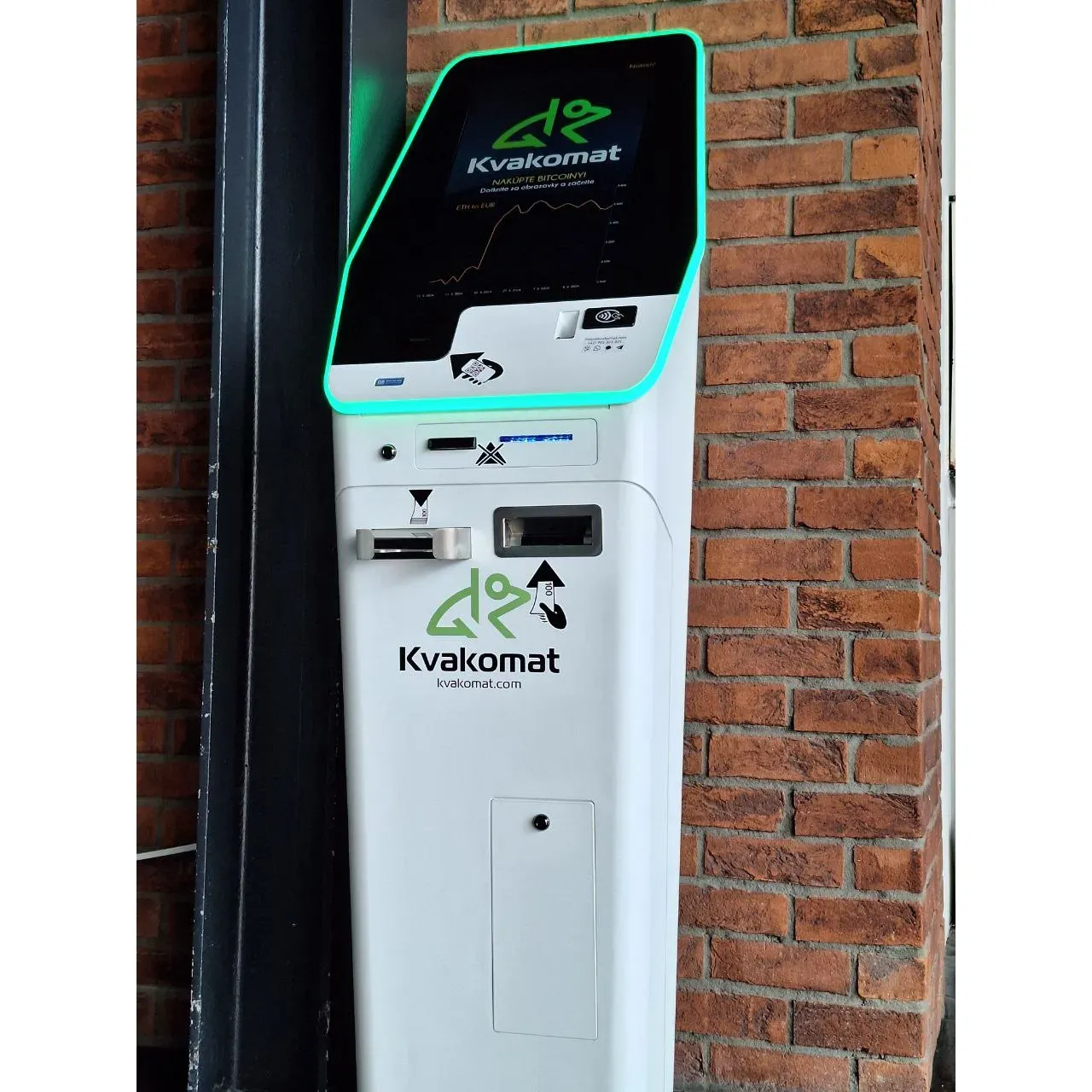 The Bitcoin ATM Kvakomat is located at Bratislavská 1200, Šamorín, Slovakia, in the city center. It is a two-way ATM, meaning users can both buy and sell Bitcoin using cash. The machine operates 24/7, allowing for convenient access to Bitcoin at any time of day.

The ATM accepts cash in euro denominations and transactions typically take only a few minutes to complete. Users can easily purchase Bitcoin by scanning their Bitcoin wallet QR code or sell Bitcoin by printing a paper wallet. The machine also offers a user-friendly interface and provides real-time exchange rates for Bitcoin.

The Bitcoin ATM Kvakomat provides an accessible and convenient way for individuals in Slovakia to buy and sell Bitcoin using cash. It is a reliable and secure option for those looking to enter the world of cryptocurrency or make transactions quickly and easily. Description by ChatGPT.