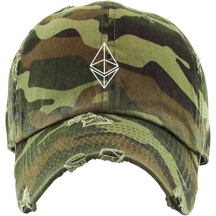 Ethereum Vintage Baseball Cap Embroidered Cotton Adjustable Distressed Dad Hat image