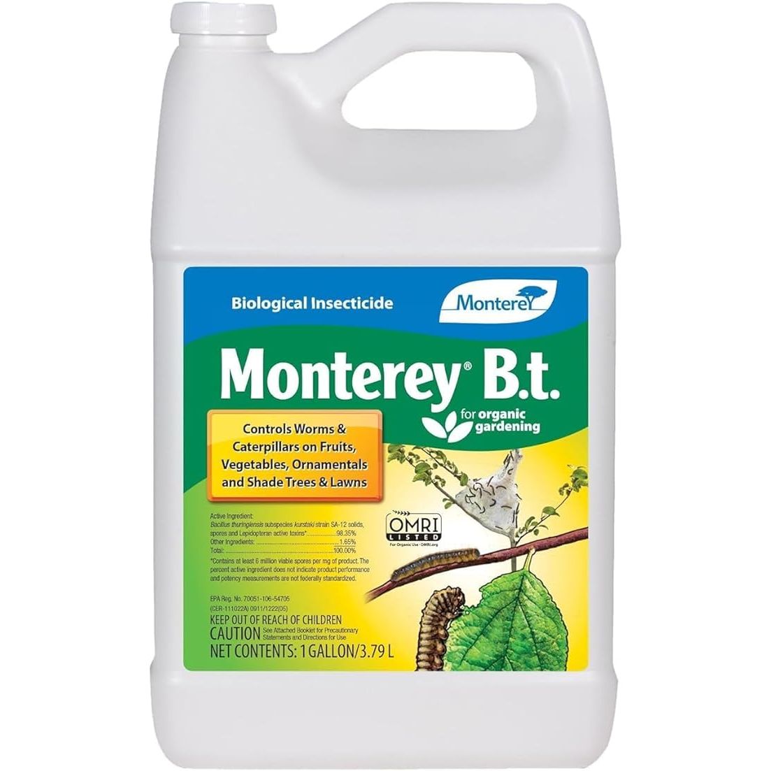 Protect your plants from harmful caterpillars and worm type insects with our Insect Killer. This product is specifically designed to target pests such as cabbage looper, bagworm, and gypsy moth without harming birds, earthworms, or other beneficial insects in your garden.