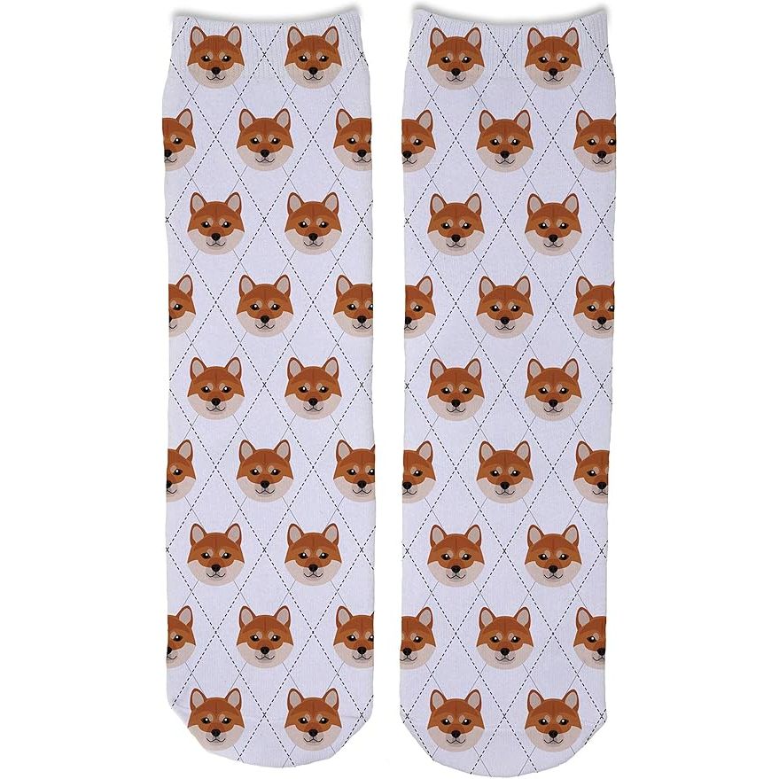 The Dog Breed Design Argyle Pattern Crew Socks are a stylish and comfortable option for dog lovers. These socks feature a classic argyle pattern with different dog breeds incorporated into the design. The blend of materials used in these crew socks makes them soft, breathable, and durable for long-lasting wear.