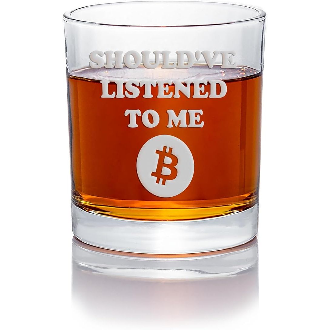 Shouldve Listened Bitcoin Round Rocks Glass - Bitcoin Gift, Bitcoin Glass, Crypto Gift, Crypto Glass, Satoshi image