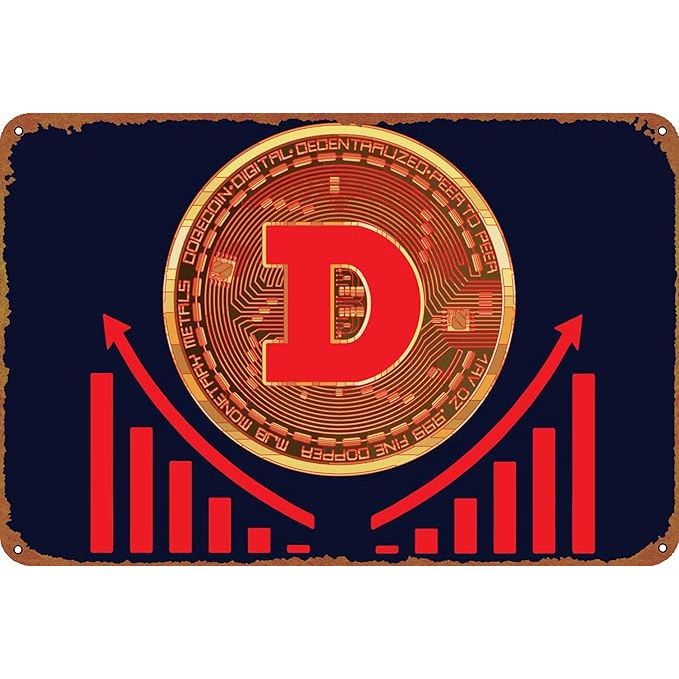 The Dogecoin RED Growth Poster Retro Metal tin Sign is a unique and stylish piece of wall art that measures 8x12 inches. This metal tin sign features a vibrant and eye-catching design that is sure to make a statement in any space.