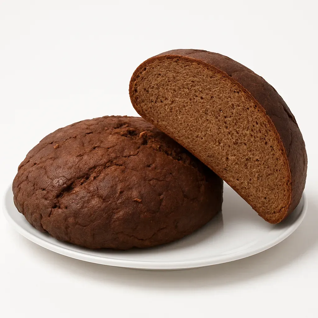 A classic Latvian bread made with dark rye flour, characterized by its dense texture and earthy, herby flavor, perfect for any meal.