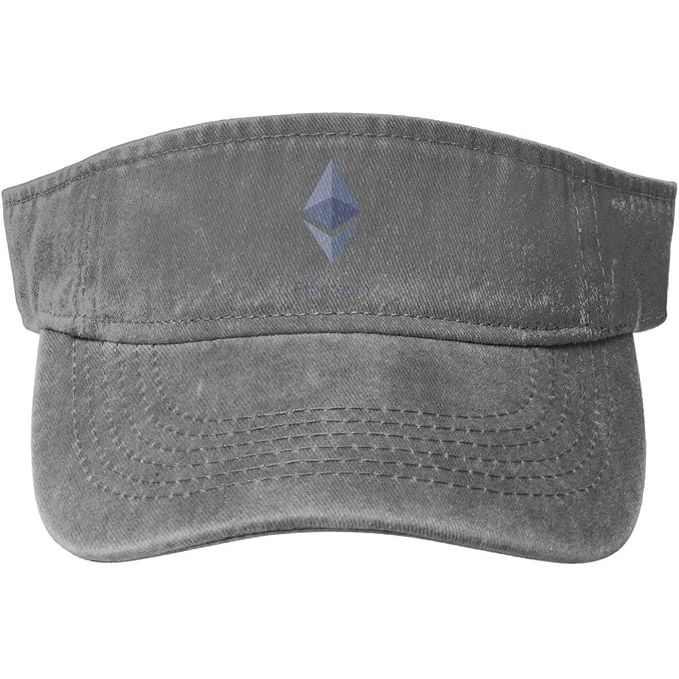 Cryptocurrency Ethereum Sport Sun Visor Hats Adjustable Empty Top Baseball Cap Denim Cap image