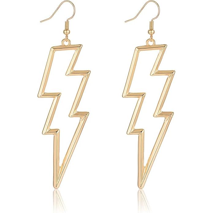 Lightning Bolt Drop Dangle Earrings For Woman Statement Flash Thunder Hook Earrings Punk Fashion Jewelry image