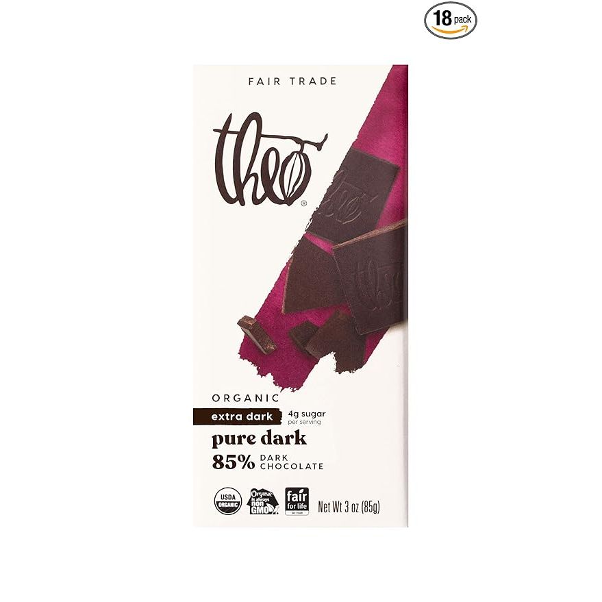 The Theo Chocolate Pure Organic Dark Chocolate Bar 85% Cacao is a premium quality chocolate bar made with 85% cacao, giving it a rich and intense flavor. It is made with organic ingredients and without any artificial additives, making it a great choice for those looking for a pure and natural treat.