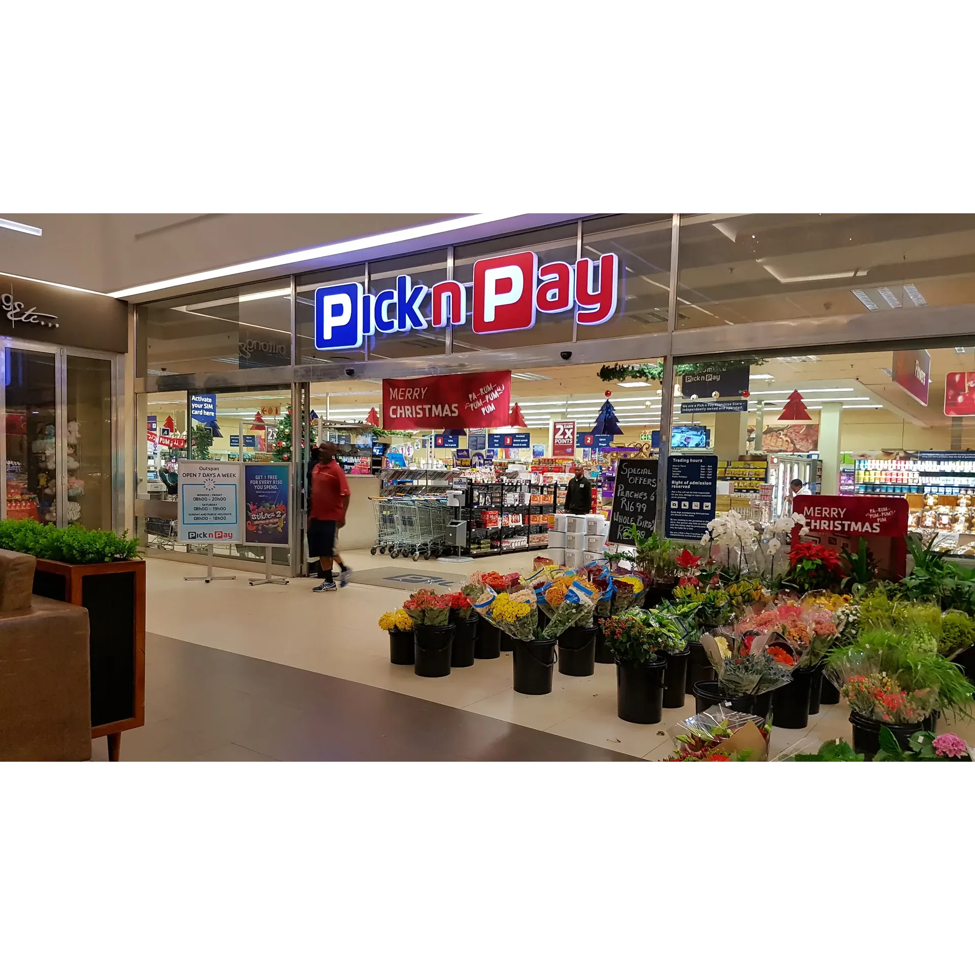 Immersed within a vibrant and contemporary shopping center noted for its trendy stores and appetizing restaurants, Pick n Pay Family Outspan Road emerges as a beacon of convenience and quality. The store shines with its meticulous organization, ensuring that customers can easily navigate and locate the items they need without any hassle.

Patrons of the store rave about the compelling range of fresh produce available. With a focus on excellence, the fruit and vegetable selection is both diverse and of high quality. Shoppers can enjoy the added benefit of a warm cup of coffee crafted by an adept barista upon entering, allowing for a pleasant and energizing shopping experience.

The butchery section is also a standout feature of this Pick n Pay, where a team of accommodating staff is eager to assist and can cater to specific customer requests, ensuring that shoppers leave with precisely what they were looking for. Gourmands will appreciate the ample range of prepared starters and gourmet items from reputable suppliers, enriching any dining table with a touch of convenience and sophistication.

For those with a penchant for sweets, the store boasts an impressive assortment of confectionery treasures, ranging from beloved local treats to exquisite imported chocolates. There's no doubt that this selection caters to the indulgence of the most discerning chocoholics.

The real charm of this location, however, stems from the heartfelt service and the dedicated team. Employees consistently showcase their commitment to going the extra mile, from helping reunite customers with lost items to ensuring satisfaction with purchases, fostering a sense of community and trust. With the combination of friendly service, efficient checkout, and a carefully curated selection of goods, Pick n Pay Family Outspan Road stands out as a delightful destination for shoppers seeking a quality and joyful retail experience. Description by ChatGPT.