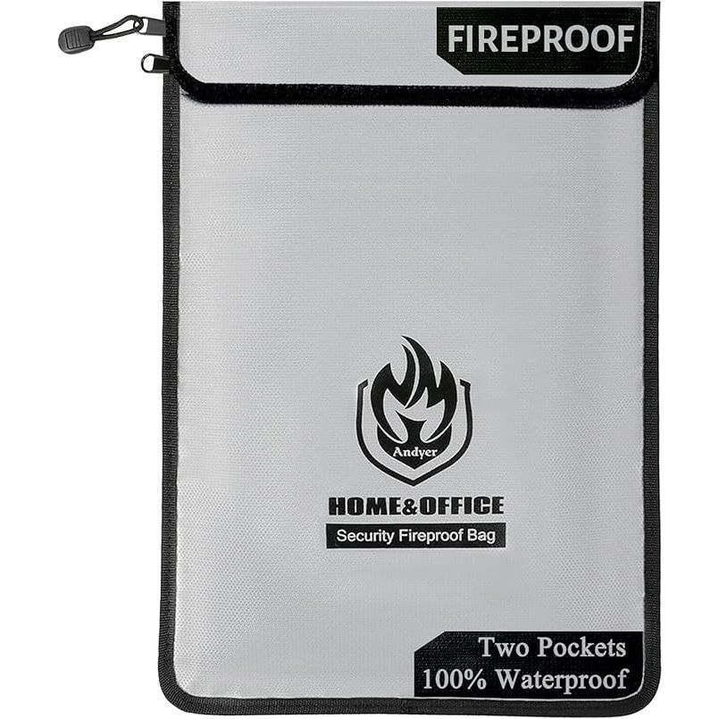 The Upgraded Two Pockets Fireproof Document Bag by andyer is designed to protect your important documents and valuables from fire damage. This bag is able to withstand temperatures up to 2000℉, ensuring that your items remain safe in the event of a fire.