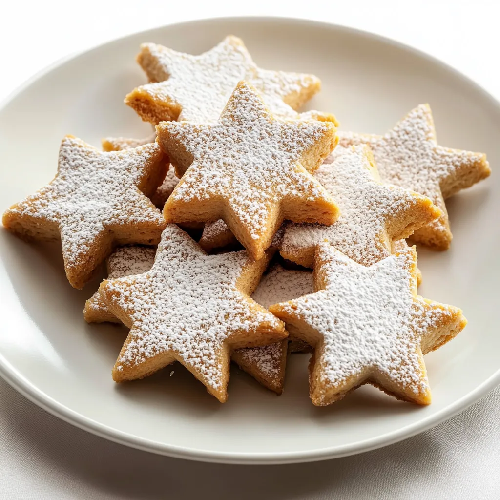 Zimtsterne, or Cinnamon Stars, are traditional German cookies especially popular during the Christmas season. These delightful treats are made from a simple blend of ground almonds, egg whites, sugar, and cinnamon, resulting in a deliciously chewy texture with a crisp exterior.