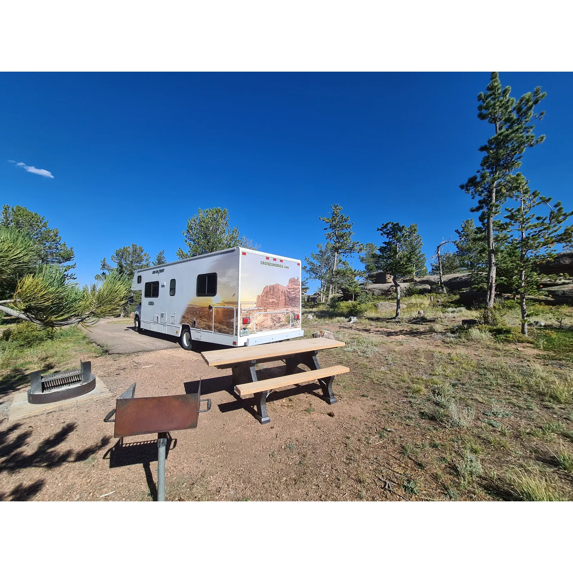 Vedauwoo Campground, located in the serene landscapes of Eastern Wyoming, is an outdoor enthusiast's haven. Embracing the simplicity of primitive camping, this destination offers no distractions from the captivating scenery that surrounds each campsite, complete with a fire ring and picnic table to enhance the rustic experience.

The beauty of Vedauwoo is matched by the convenience it offers with its straightforward self-registration system, which relies on the integrity of visitors—a real testament to the campground's trusting community atmosphere. Patrons are reminded to carry cash, ensuring a smooth registration process as they settle into their temporary retreat.

Outdoor activities abound, with opportunities for hiking through diverse trails, ascending the eclectic rock formations, and capturing the scenic vistas through a photographic lens. Vedauwoo's landscapes are decorated with an array of rock structures, including the iconic Turtle Rock, that offer vertical challenges for climbers of all levels, from gripping boulders to tackling rated climbs.

The access road is well-paved, accommodating travel trailers and inviting leisure pursuits such as rollerblading against a backdrop of natural splendor. Families will delight in discovering hidden caves and secluded spots where one can bask in the tranquility. Even for those not camping, scenic picnic areas are welcoming spaces for day trippers to savor the wilderness.

Vedauwoo's vastness supports an impressive ecosystem, teeming with wildlife that adds an element of excitement to every visit. From encountering a majestic moose to observing the quieter inhabitants of the wetlands, nature's presence is always palpable.

Despite its proximity to the interstate, the area retains a sense of peace and is rarely overwhelmed with crowds, offering a sense of secluded respite. Reasonable parking fees promise a worthwhile exchange for the wealth of natural treasures waiting to be explored, whether you come for a day's adventure or a leisurely week-long escape. Vedauwoo Campground stands as an inviting beacon for those seeking to connect with the great outdoors and indulge in the simple joys of nature's playground. Description by ChatGPT.