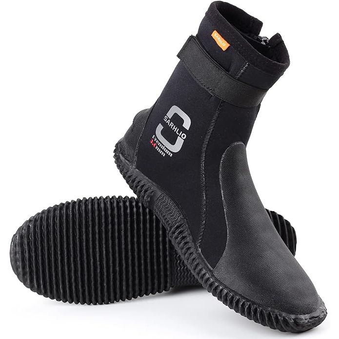 The Neoprene Dive Boots Zippered Premium 3mm are designed specifically for water sports enthusiasts engaging in activities such as scuba diving, snorkeling, rafting, kayaking, and windsurfing. These boots offer maximum comfort and protection with a 3mm thickness, providing insulation and warmth in cold water environments.