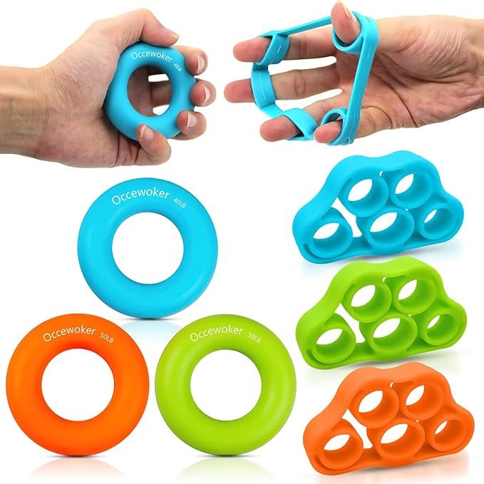 The Hand Grip Strengthener set, consisting of six pieces with different resistance levels, is designed to help users improve their hand strength, flexibility, and endurance. These devices are particularly useful for athletes, musicians, or anyone looking to enhance grip strength for better performance in daily activities or sports.