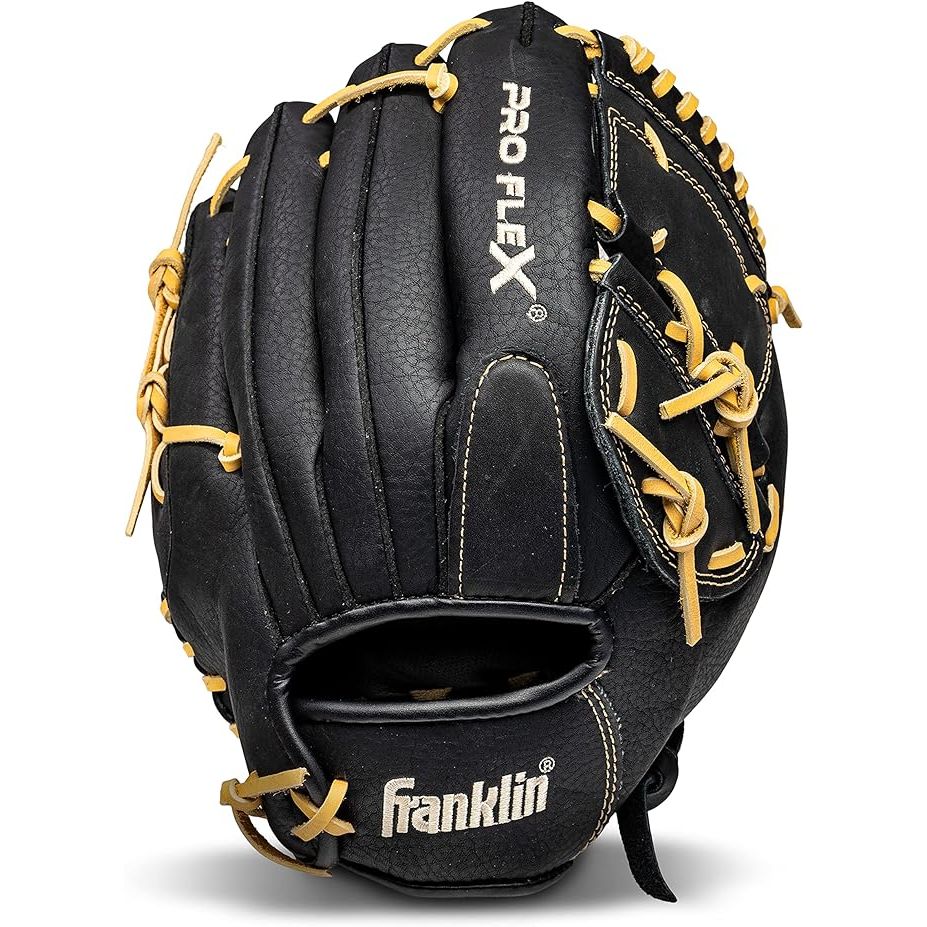 The Franklin Sports ProFlex Adult Baseball + Softball Glove is a high-quality outfield mitt suitable for both baseball and fastpitch softball. This glove is designed for adult players and is available in both left-handed throw and right-handed throw options.