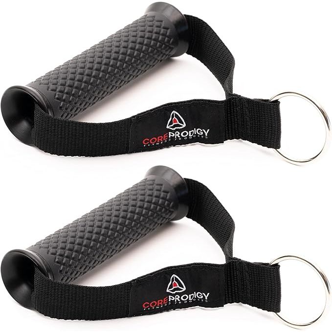 Core Prodigy Heavy Duty Exercise Handles are designed to provide a comfortable and secure grip during various types of exercises, including cable machine pulleys, gym equipment, resistance bands, and weight lifting. These handles are made from high-quality materials, ensuring durability and long-lasting performance even with heavy use.