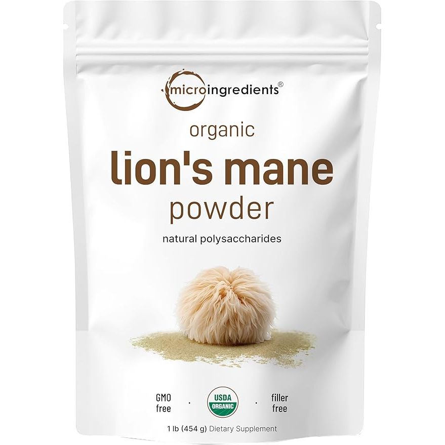 Micro Ingredients Organic Lions Mane Mushroom Supplement Powder is a 16-ounce natural superfood that is specially formulated to support brain health, increase energy levels, and boost immune health.