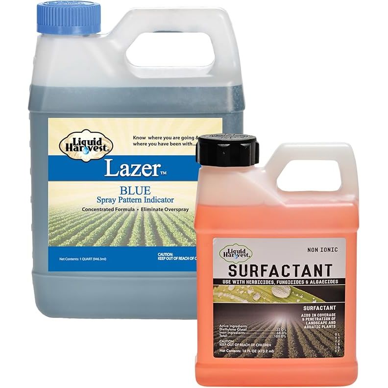 Lazer Blue 32 Ounces is a concentrated spray pattern indicator that is designed to help improve accuracy and efficiency when applying herbicides. The blue color of the spray pattern indicator allows you to easily see where you have sprayed, reducing the risk of over-application or missed areas.