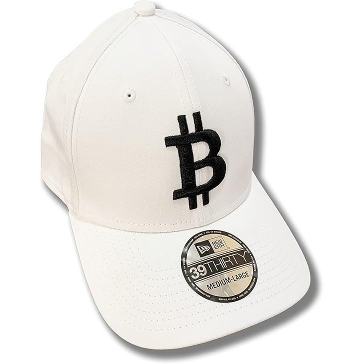 Bitcoin Baseball Structured Stretch-Fitted Cap- Black, White, Orange, or Cool Gray with 3D Puff Embroidery image