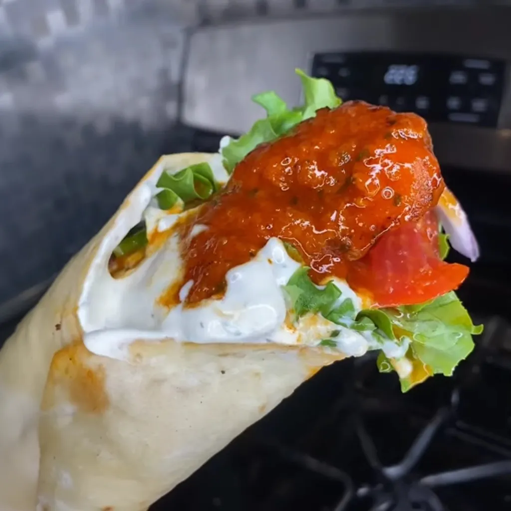 This quick and simple chicken wrap recipe is designed for those indulgent cheat days. It combines the rich flavors of a spicy honey hot sauce with a cool, creamy ranch dressing, all encasing crispy chicken in a soft flour tortilla.