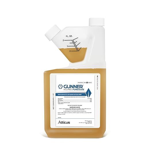 Gunner 14.3 MEC Propiconazole Fungicide is a powerful fungicide produced by Atticus, designed to effectively control a variety of fungal diseases including Brown Patch, Dollar Spot, Blights, Powdery Mildew, and Rusts. This product comes in a 32 oz bottle and contains the active ingredient propiconazole at a concentration of 14.3%.