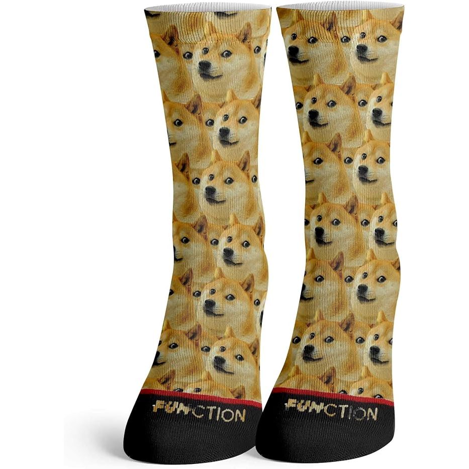 The Function Funny Pattern Novelty Printed Adult Unisex Socks OSFM are a fun and stylish addition to any wardrobe. These socks are designed to fit most adult sizes and are suitable for both men and women. The novelty prints featured on these socks add a playful touch to any outfit, making them perfect for adding a pop of personality to your look.