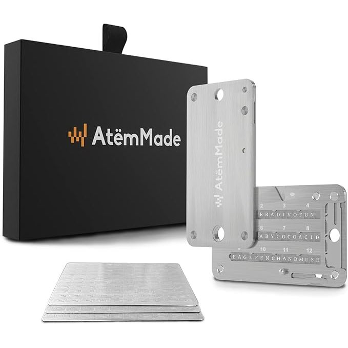 Crypto Seed Storage is a solution designed to securely store the seed phrase of a cryptocurrency wallet. It is made with an indestructible stainless steel plate that ensures the safety and longevity of the stored seed phrase.