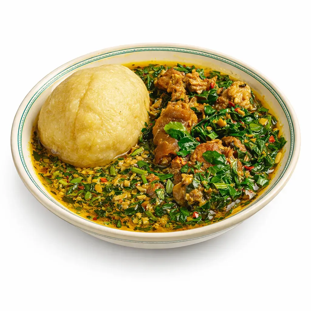 A nourishing and flavorful dish from Northern Nigeria, Miyan Zogele is made using moringa leaves and a blend of traditional spices, often served with swallows like tuwo for a hearty meal.