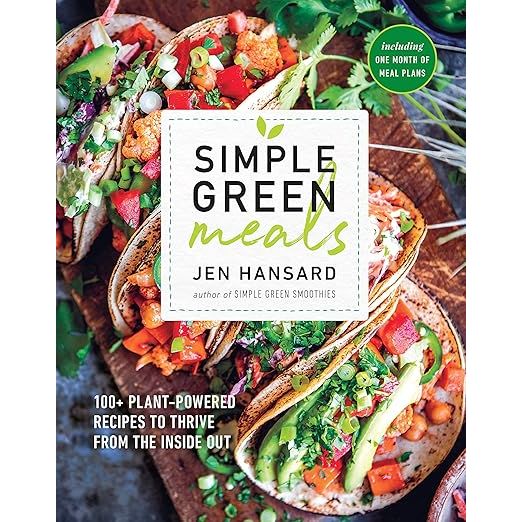 Simple Green Meals is a cookbook by Jen Hansard that offers 100+ plant-powered recipes designed to help readers thrive from the inside out. The book focuses on using simple, whole food ingredients to create delicious and nutritious meals that are both satisfying and easy to prepare.