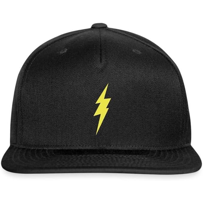 The Spreadshirt Thunder Strike Yellow Lightning Bolt Snapback Cap is a bold and eye-catching accessory that is perfect for those who want to make a statement with their outfit. The cap features a striking yellow lightning bolt design on the front, giving it a unique and edgy look.