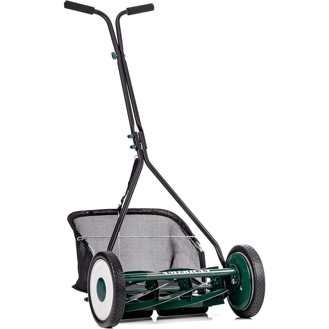 The American Lawn Mower Company 1725-16GC is a 16-inch reel mower with a 7-blade cutting system that is designed to provide a clean and precise cut for your lawn. This specialty grass mower is built with quality materials and features a durable powder-coated steel handle and frame for long-lasting performance.