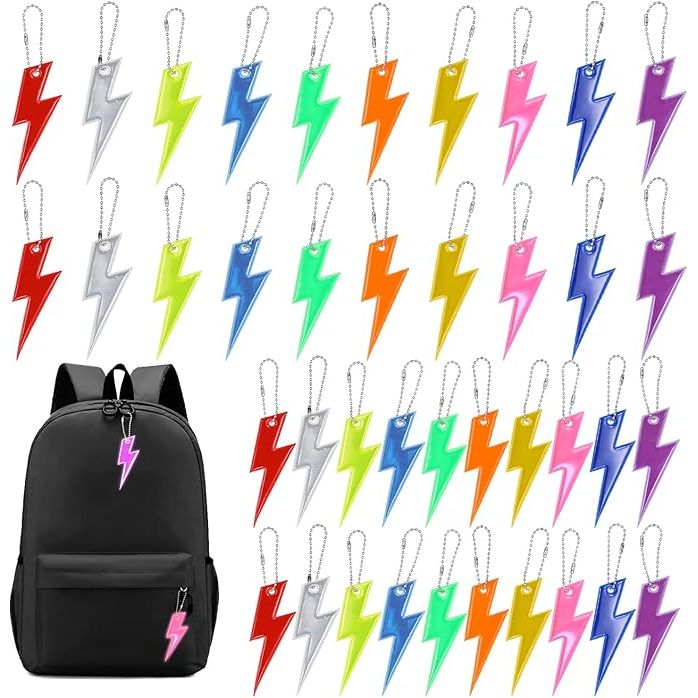 The 40pcs Safety Reflector Pendants are keychain pendants designed to increase visibility and safety during outdoor activities such as walking, running, or cycling. Each pendant comes in one of 10 different colors, making it easy to identify and match with different belongings.