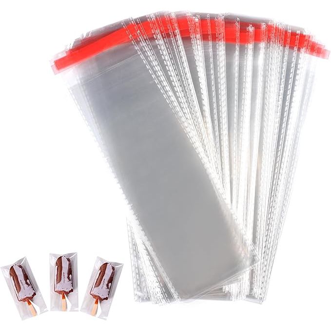 Enjoy popsicles all summer long with our set of 400 popsicle bags! Made from 100% new Oriented Polypropylene (OPP) material, these resealable self-adhesive bags are food grade safe, non-toxic, odorless, and environmentally friendly. Measuring 8.27 x 3.