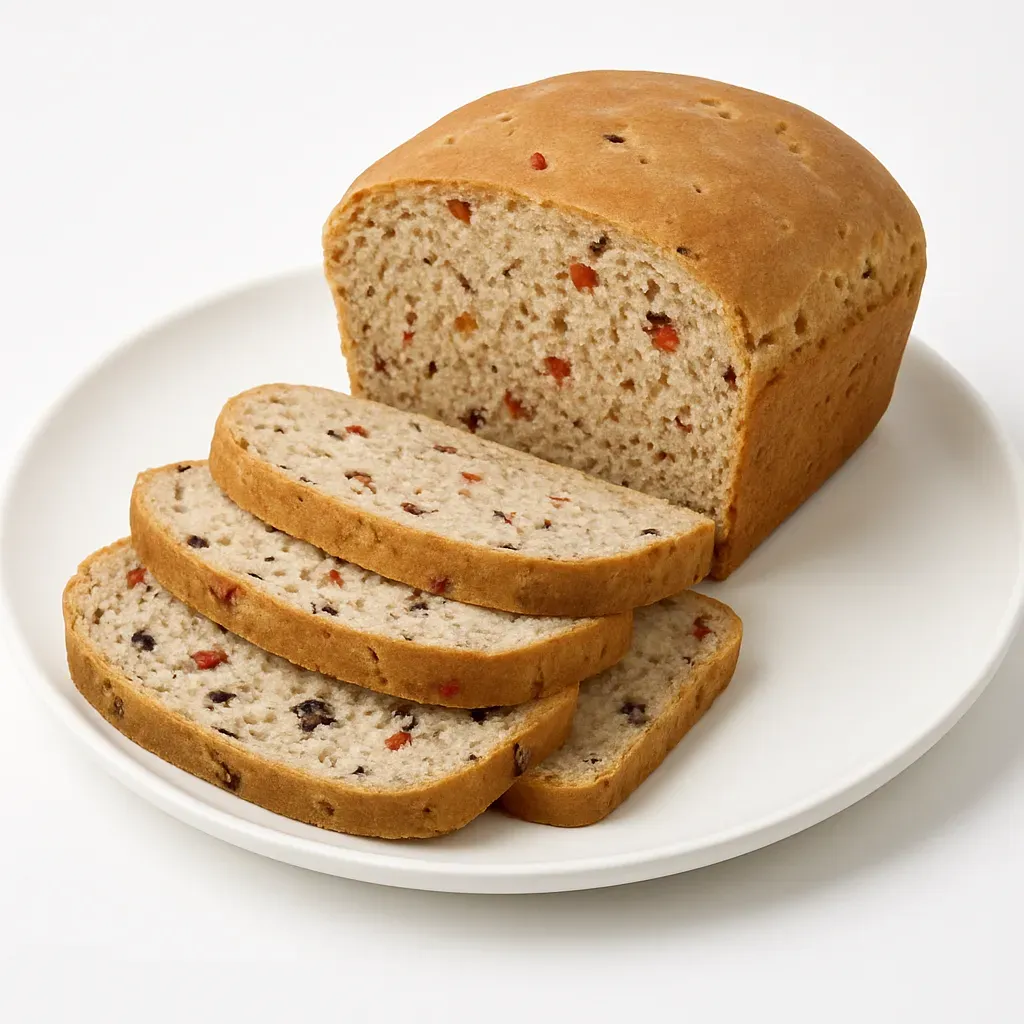 A sweet and spiced bread enriched with dried fruits, perfect for festive gatherings or as a comforting snack, inspired by the flavors of the Caribbean.